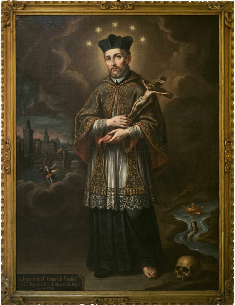 Estatua de San Juan Nepomuceno mártir del secreto de confesión
