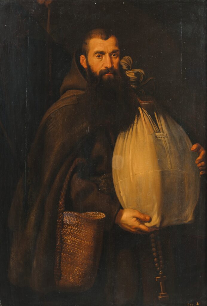 Pintura de San Félix de Cantalicio hermano capuchino en oración