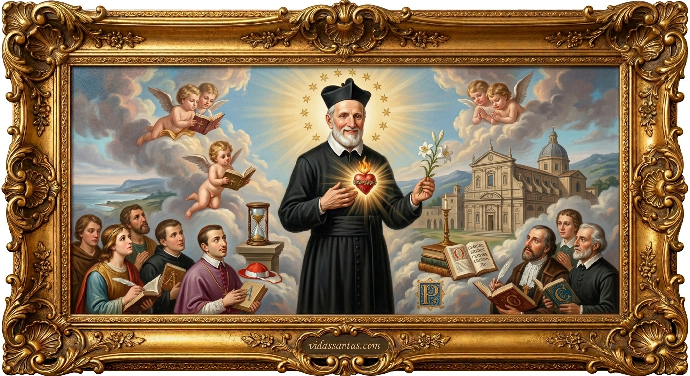 Estampa con oración de San Felipe Neri, santoral del 26 de mayo.