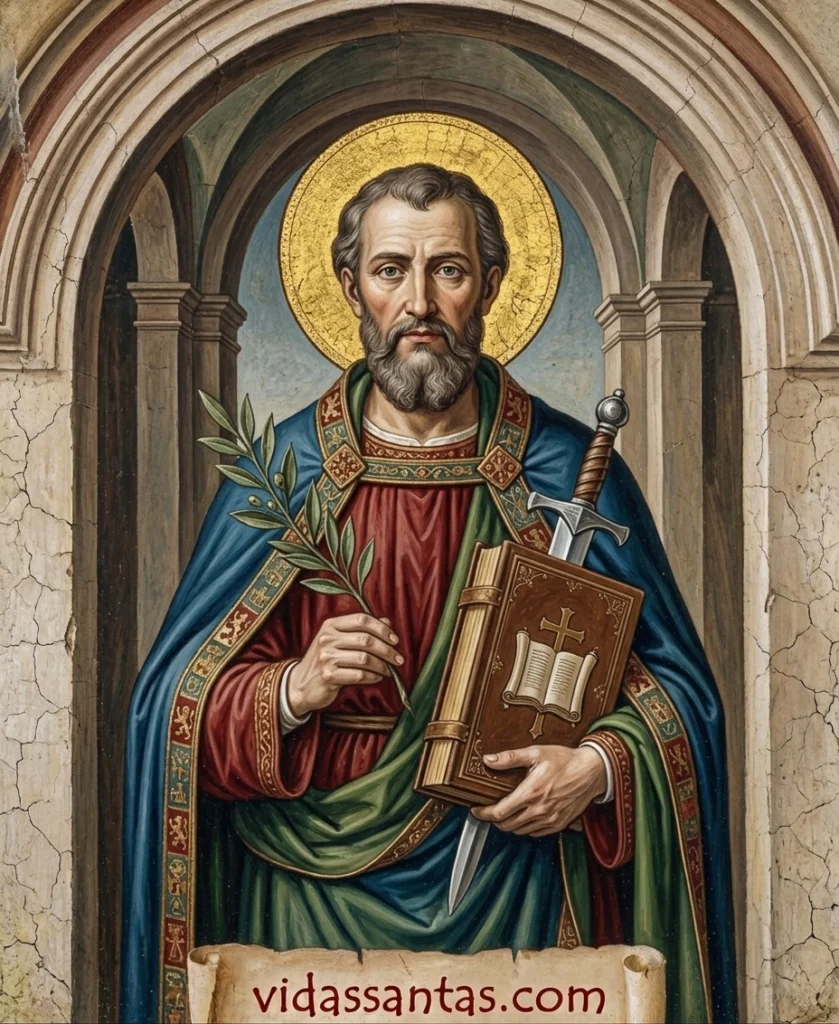 Estampa religiosa con oración de San Justino filósofo, santoral del 1 de junio
